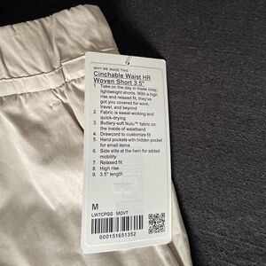 Lululemon Cinchable Waist High Rise Woven Shorts Medium Tan